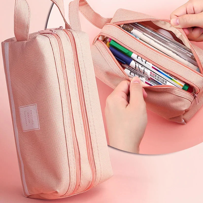 Double-Layer Canvas Pencil Case