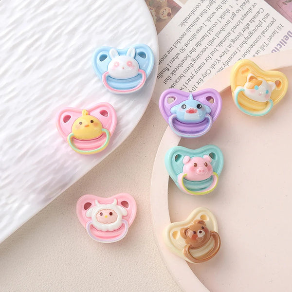 Lovely Pack of 10 Miniature Pacifiers for Baby Dolls, Kids Play Supplies & Doll Nipples for Pretend Play