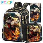Dino Explorer 16" Kids Backpack Set (3-Piece with Lunch Box)