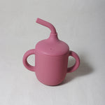 New Solid 180ML Baby Silicone Sippy Cup BPA-Free Portable Feeding Cup Portable Learning Hand Shank Drinking Water Training Cups