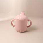 New Solid 180ML Baby Silicone Sippy Cup BPA-Free Portable Feeding Cup Portable Learning Hand Shank Drinking Water Training Cups