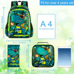 Dino Explorer 16" Kids Backpack Set (3-Piece with Lunch Box)