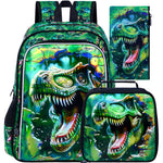 Dino Explorer 16" Kids Backpack Set (3-Piece with Lunch Box)