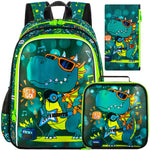 Dino Explorer 16" Kids Backpack Set (3-Piece with Lunch Box)