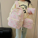 3-Piece Floral Backpack Set for Girls