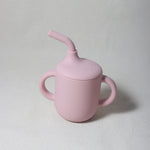 New Solid 180ML Baby Silicone Sippy Cup BPA-Free Portable Feeding Cup Portable Learning Hand Shank Drinking Water Training Cups